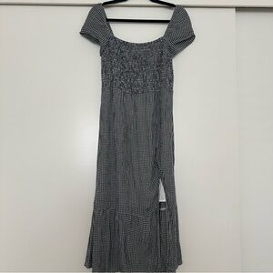 Abercrombie and Fitch Black and White Plaid Midi Dress